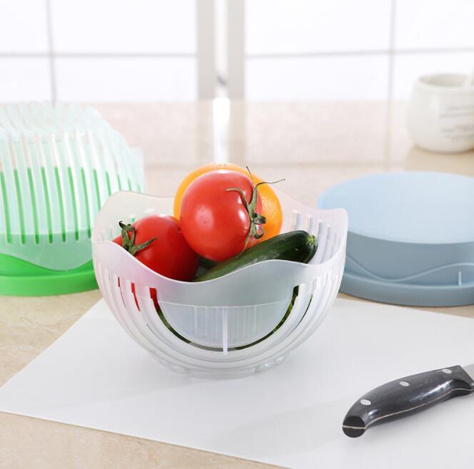 2-in-1 Salad Cutter & Strainer – Fast Healthy Meal Prep Bowl