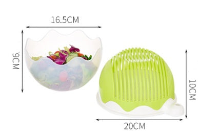 2-in-1 Salad Cutter & Strainer – Fast Healthy Meal Prep Bowl