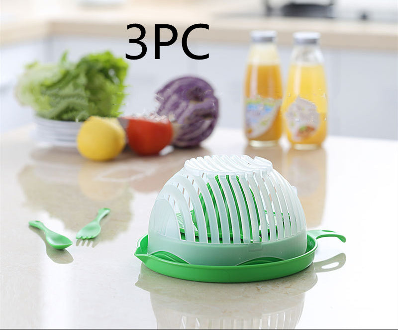 2-in-1 Salad Cutter & Strainer – Fast Healthy Meal Prep Bowl