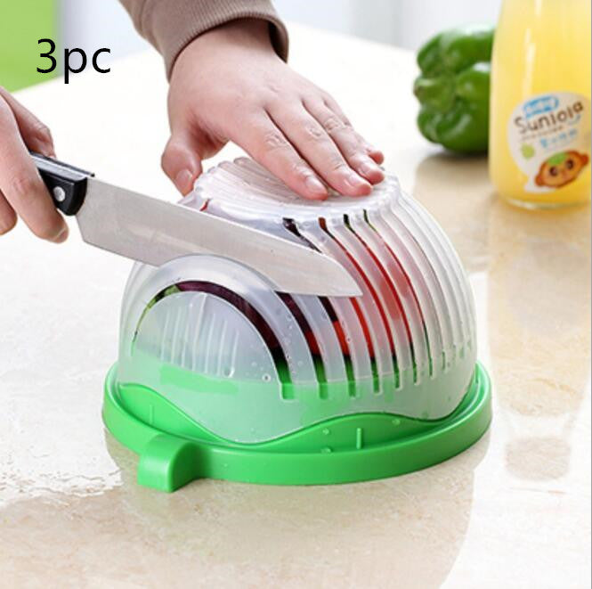 2-in-1 Salad Cutter & Strainer – Fast Healthy Meal Prep Bowl