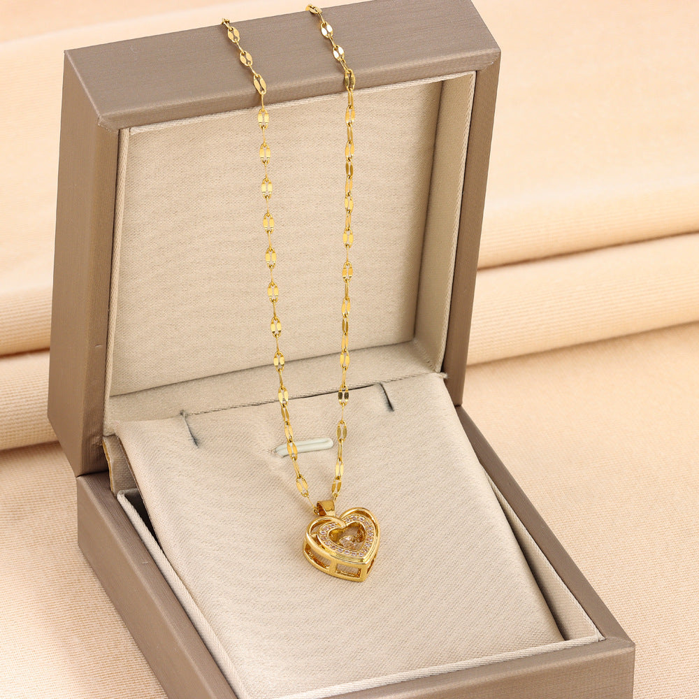 Heart Pendant Necklace – Elegant Titanium Steel Women’s Jewelry