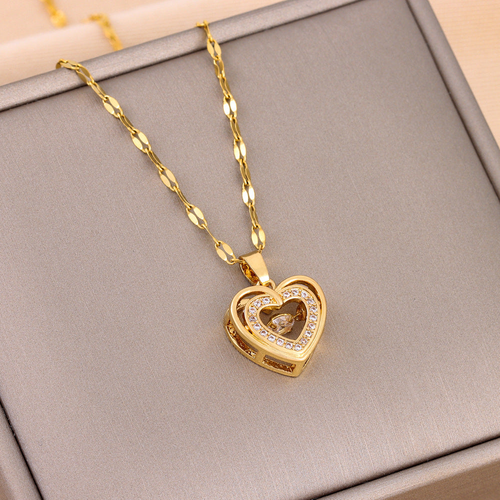 Heart Pendant Necklace – Elegant Titanium Steel Women’s Jewelry