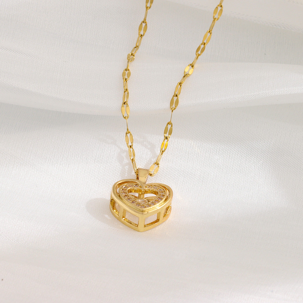 Heart Pendant Necklace – Elegant Titanium Steel Women’s Jewelry