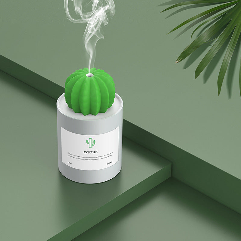 Mini Cactus Humidifier – Ultrasonic Cool Mist USB Air Humidifier (280ml)