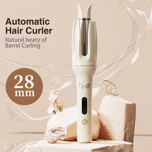 Automatic Hair Curler – 28mm Barrel with 4 Heat Modes, Ionic Care & Smart Timer