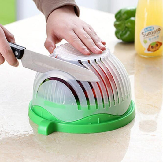 2-in-1 Salad Cutter & Strainer – Fast Healthy Meal Prep Bowl