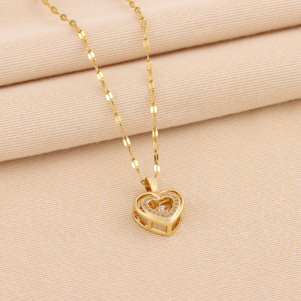 Heart Pendant Necklace – Elegant Titanium Steel Women’s Jewelry