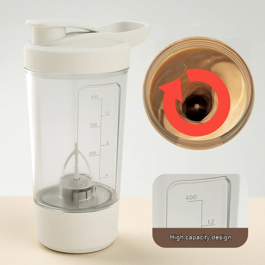 400ml Electric Protein Shaker Bottle – Automatic Mixing Cup with 1200mAh Rechargeable Battery
