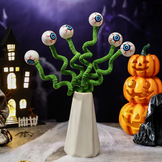 Halloween Eyeball Twig Bouquet – Creepy 3D Decorative Arrangement
