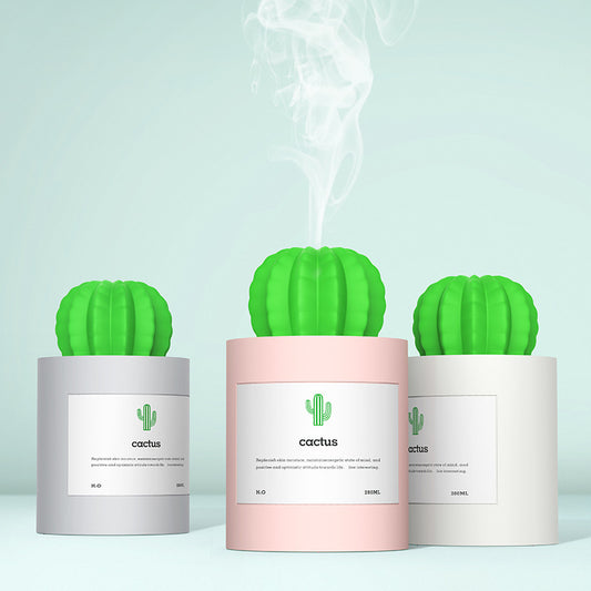 Mini Cactus Humidifier – Ultrasonic Cool Mist USB Air Humidifier (280ml)