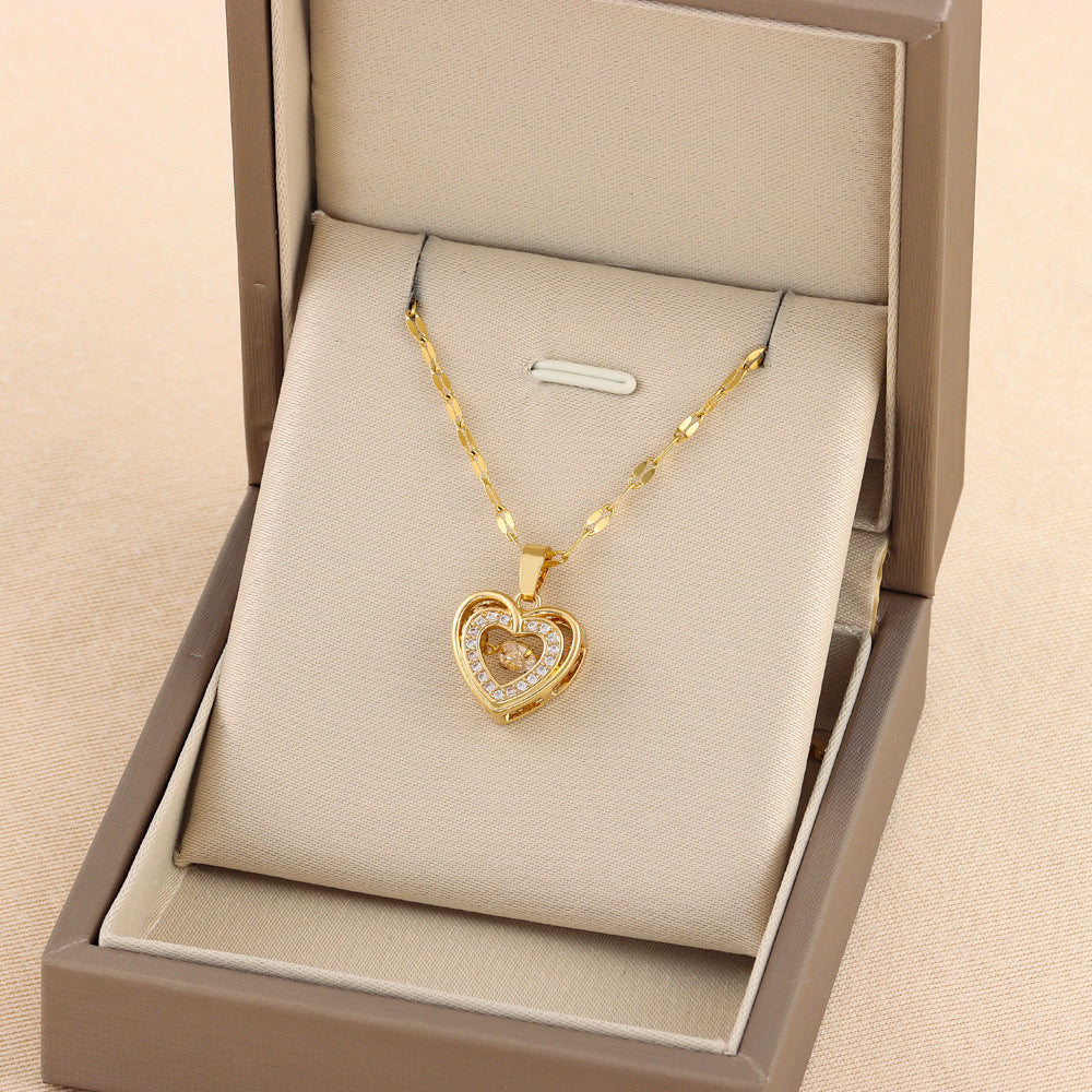 Heart Pendant Necklace – Elegant Titanium Steel Women’s Jewelry